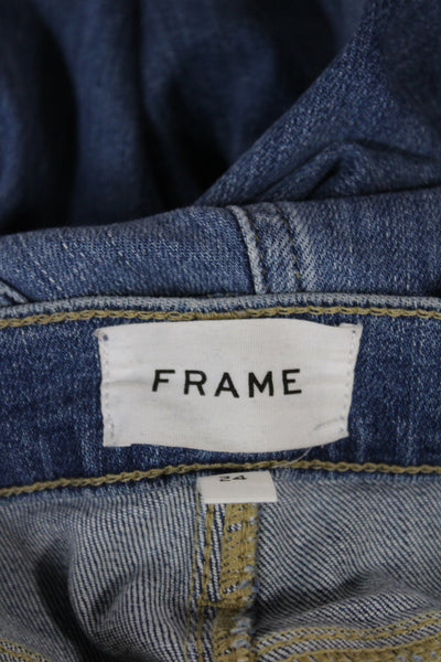 Frame Womens Flared Cropped Jeans Blue Denim Size 24