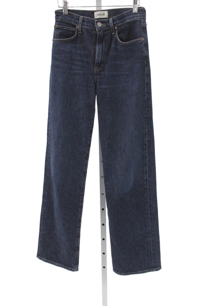 Agolde Women Straight High Rise Jeans Dark Blue Size 24