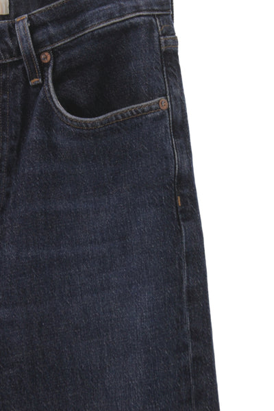 Agolde Women Straight High Rise Jeans Dark Blue Size 24