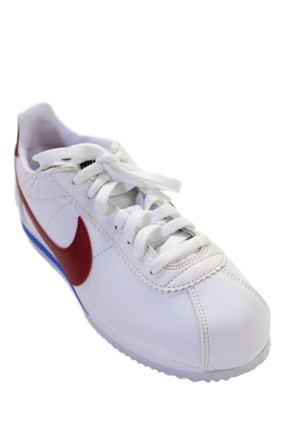 Nike Womens Leather Classic Cortez Lace Up Sneakers White Size 8.5