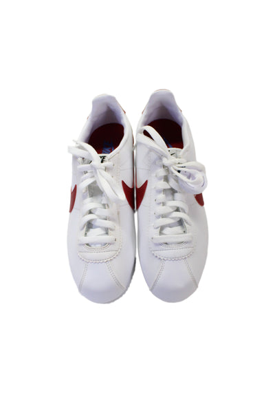 Nike Womens Leather Classic Cortez Lace Up Sneakers White Size 8.5