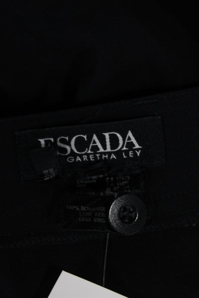 Escada Margaretha Ley Unisex Black Wool Dress Pants Size 34