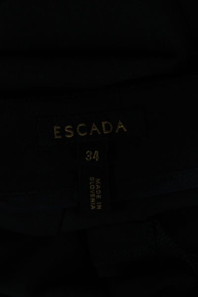 Escada Women Dress Pants Dark Blue Polyester Hook Eye Size 34