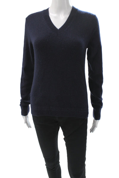 Banana Republic Unisex Dark Blue 100% Cashmere V Neck Pullover Sweater Size XS