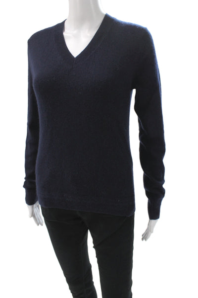 Banana Republic Unisex Dark Blue 100% Cashmere V Neck Pullover Sweater Size XS