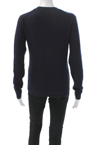 Banana Republic Unisex Dark Blue 100% Cashmere V Neck Pullover Sweater Size XS