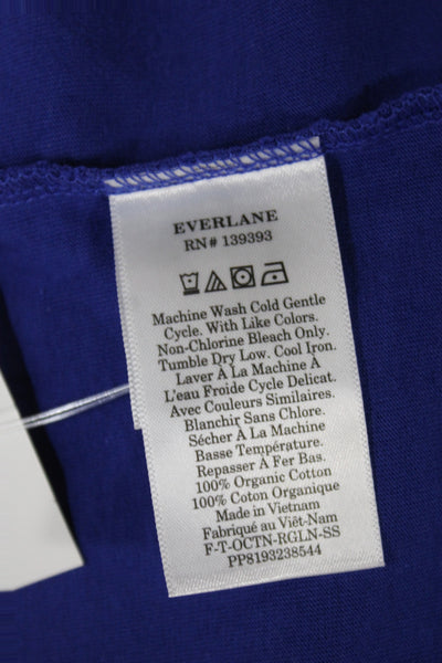 Everlane Women Jersey Blue Crewneck Short-Sleeve Organic Cotton Size S