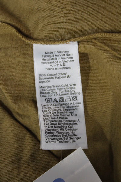 J Crew Womens Basic 100% Cotton Crew Neck Long Sleeve T Shirt Tan Size L
