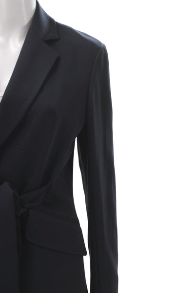 Theory Unisex Dark Blue V-Neck Long Sleeve Blazer Size 8