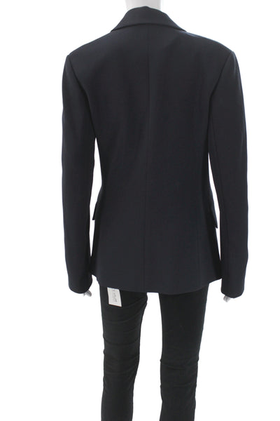 Theory Unisex Dark Blue V-Neck Long Sleeve Blazer Size 8