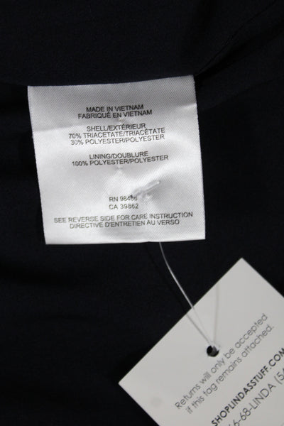 Theory Unisex Dark Blue V-Neck Long Sleeve Blazer Size 8