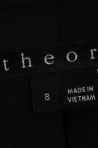 Theory Unisex Dark Blue V-Neck Long Sleeve Blazer Size 8