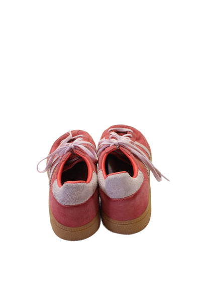Adidas Womens Lace Up Side Logo Suede Spezial Sneakers Pink Size 7