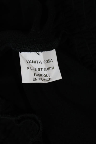 Vanita Rosa Womens Bohemian V Neck Short Sleeve Blouse Size One Size