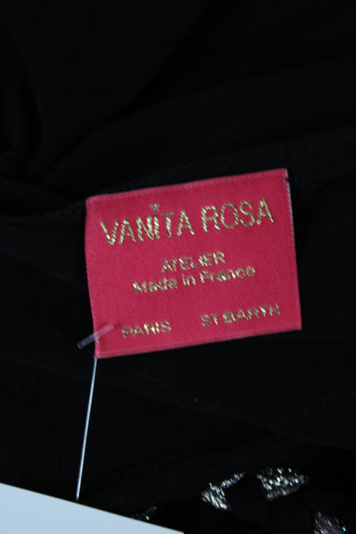 Vanita Rosa Womens Bohemian V Neck Short Sleeve Blouse Size One Size