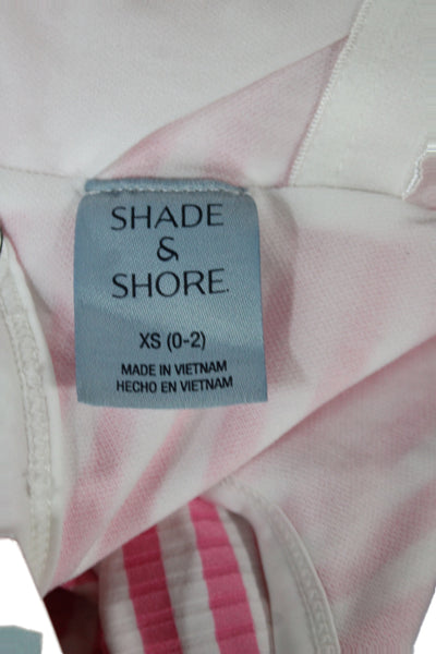 Shade & Shore Womens One Piece Pink Striped Swimsuit Size XS