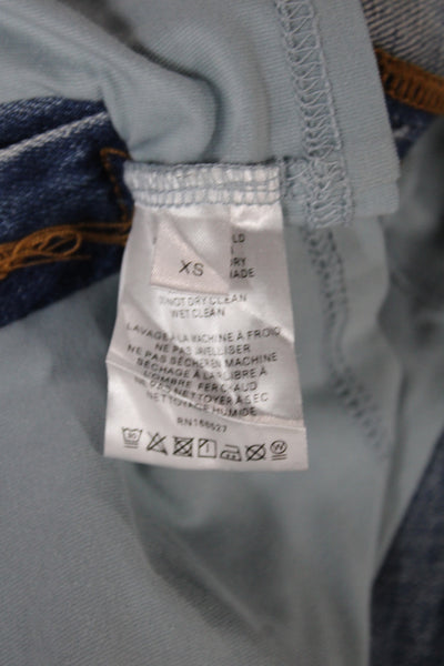 Guizio Womens Mini Denim Cotton Skirt Light Blue Petite Size XS