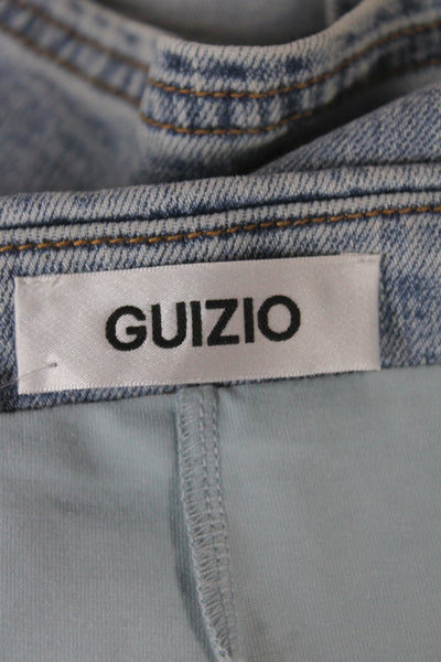 Guizio Womens Mini Denim Cotton Skirt Light Blue Petite Size XS
