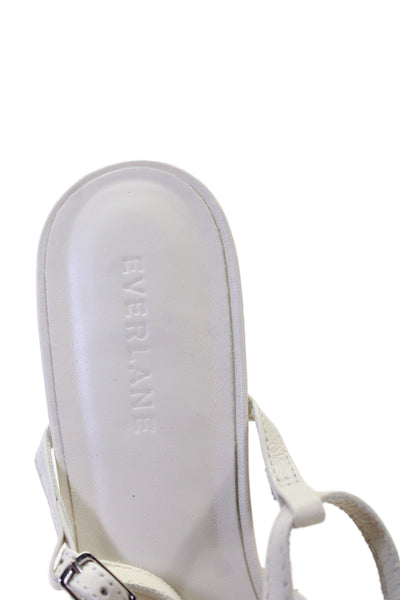 Everlane Womens Leather Pointed Toe Slingbacks Flats White Size 7.5