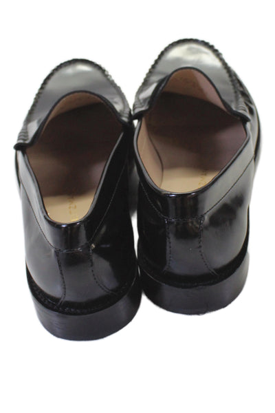Stuart Weitzman Womens Patent Leather Slide On Loafers Black Size 7.5 B