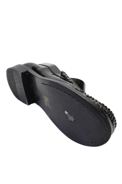 Stuart Weitzman Womens Patent Leather Slide On Loafers Black Size 7.5 B