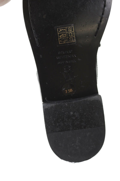 Stuart Weitzman Womens Patent Leather Slide On Loafers Black Size 7.5 B