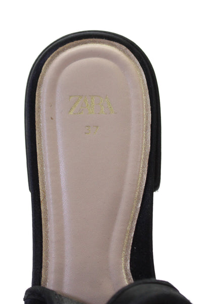 Zara Womens String Bow Slingbacks Ballet Flats Black Size 37 7