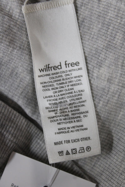 Wilfred Free Women Cropped Basic Gray Short Sleeve Crew Neck Cotton Tee Size XS