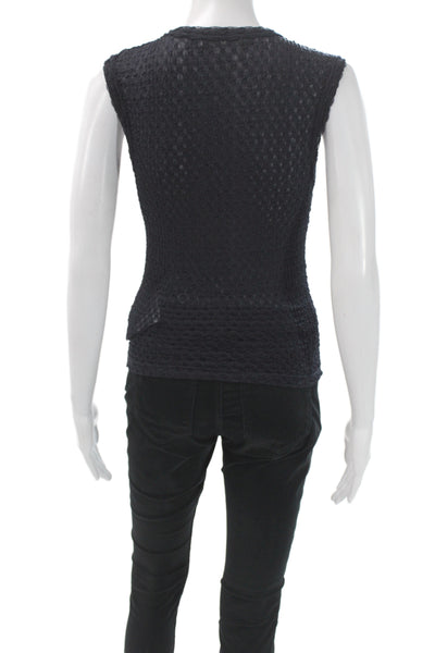 Frame Womens Black Basic Sleeveless Tank Cotton Polyester Crewneck Size S