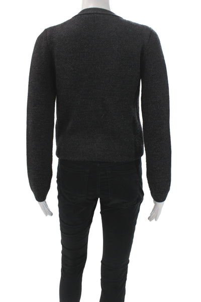 Zara Womens Cardigan Black Wool Cotton Button Long Sleeve Size S