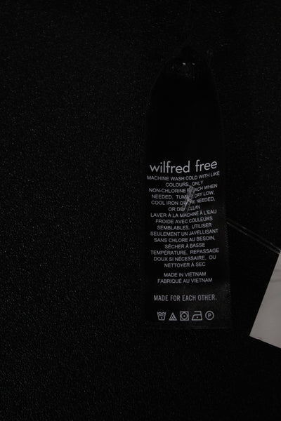 Wilfred Free Womens Cropped Black T Shirt Short Sleeve Crew Neck Size S