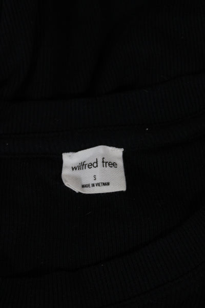 Wilfred Free Womens Cropped Black T Shirt Short Sleeve Crew Neck Size S