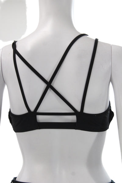 Lululemon Womens Cross Strap Back Sports Bra Black Size 4