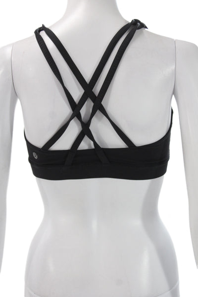Lululemon Womens Strappy Detail Pullover Sports Bra Black Size 4