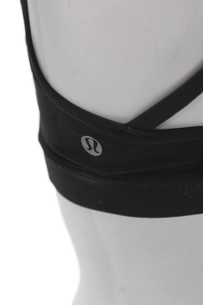 Lululemon Womens Strappy Detail Pullover Sports Bra Black Size 4
