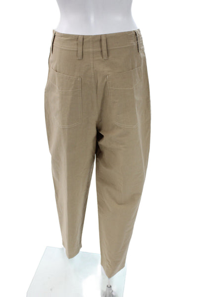 Tela Unisex Chino Khakis Beige Cotton Button Pants Size M