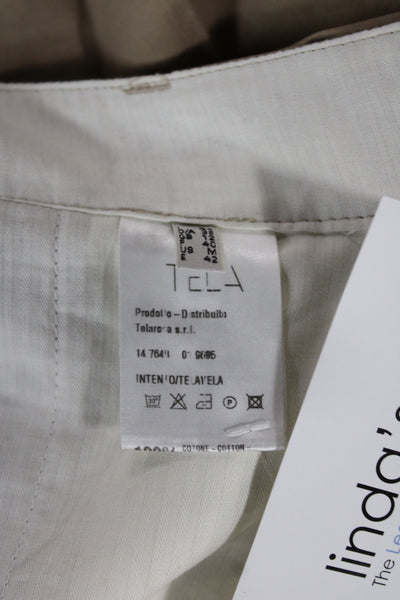 Tela Unisex Chino Khakis Beige Cotton Button Pants Size M
