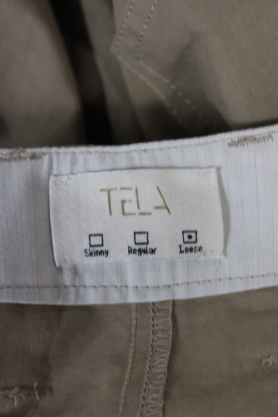 Tela Unisex Chino Khakis Beige Cotton Button Pants Size M