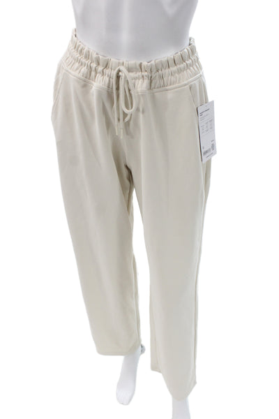 Athleta Womens Sea Soft Straight Leg Sweat Suit White Size Medium/Small