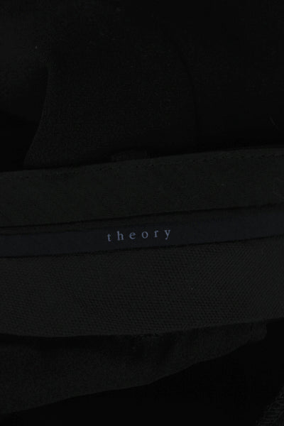 Theory Unisex Ankle Dress Pants Black Polyester Spandex Size 0