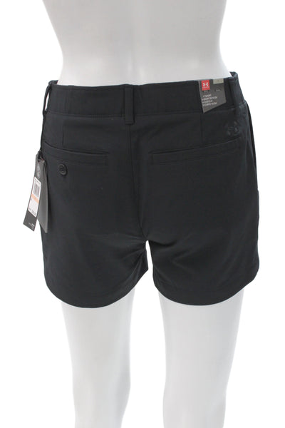 Under Armour Unisex Chino Shorts Black Polyester Spandex Size 2