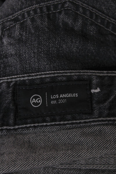 AG Adriano Goldschmied Mens Straight Jeans Dark Gray High Rise Denim Size 24