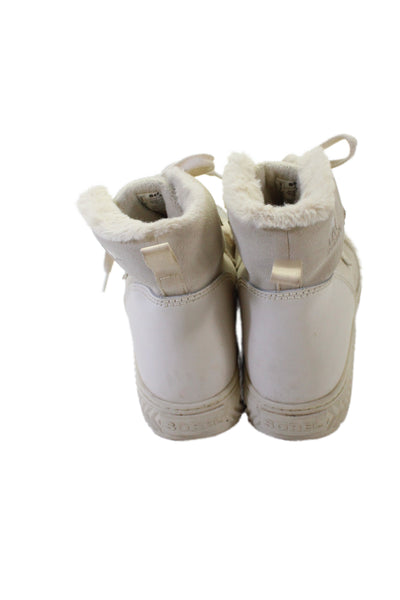 Sorel Womens Lace Up Wool Trim Suede Leather Winter Boots White Size 9