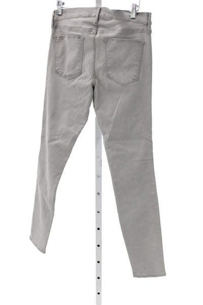 Frame Denim Unisex Skinny Jeans Gray High Rise Button Cotton Size 30