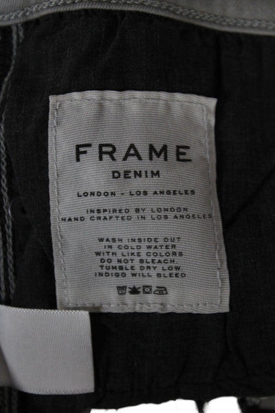 Frame Denim Unisex Skinny Jeans Gray High Rise Button Cotton Size 30