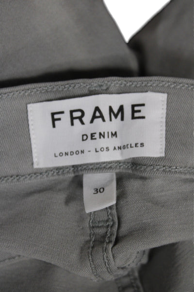 Frame Denim Unisex Skinny Jeans Gray High Rise Button Cotton Size 30