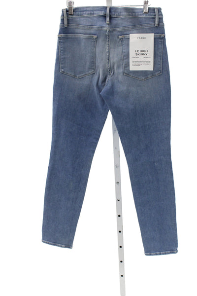 Frame Womens Skinny Ankle Jeans Blue Cotton Elastane Mid Rise Size 30