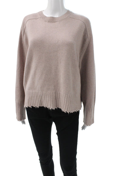 Allsaints Unisex Designer Pullover Sweater Beige Recycled Wool Crew Neck Size M