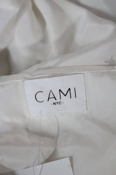 Cami NYC Womens White V-Neck Sleeveless Blouse Solid Size M