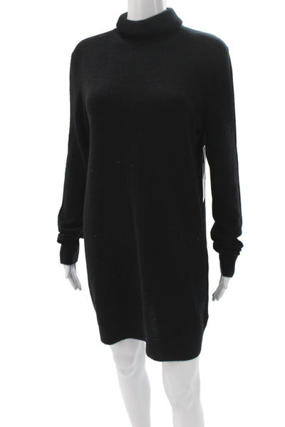 Equipment Femme Womens Black Cashmere Turtleneck Sweater Dress Size L